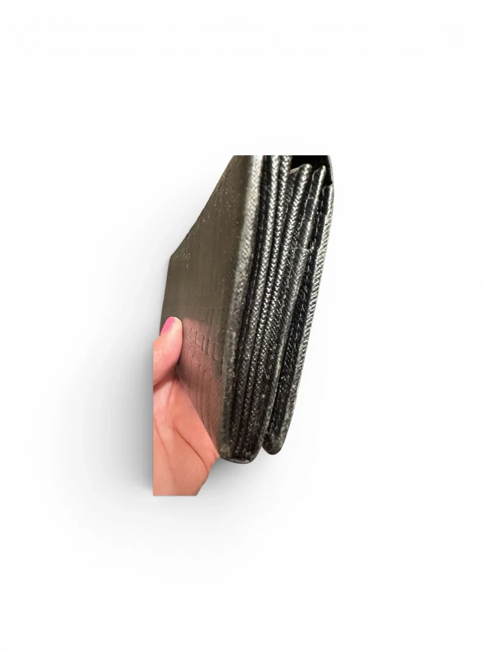 Burberry BlackTextured Leather Long Wallet